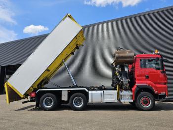 TGS 33.480 6x6 / PALFINGER Z CRANE / 2 SIDE TIPPER